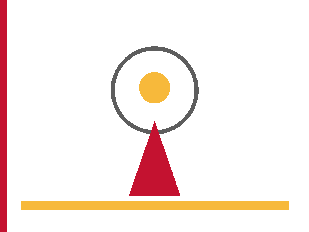 Crimson map pin with a gold center, set in a charcoal ring on white