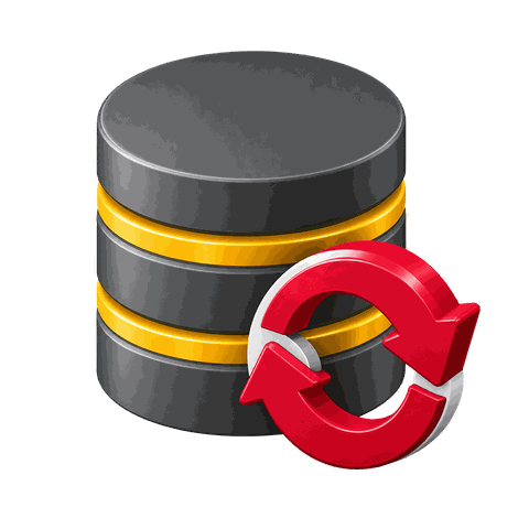 Database disk with a refresh arrow